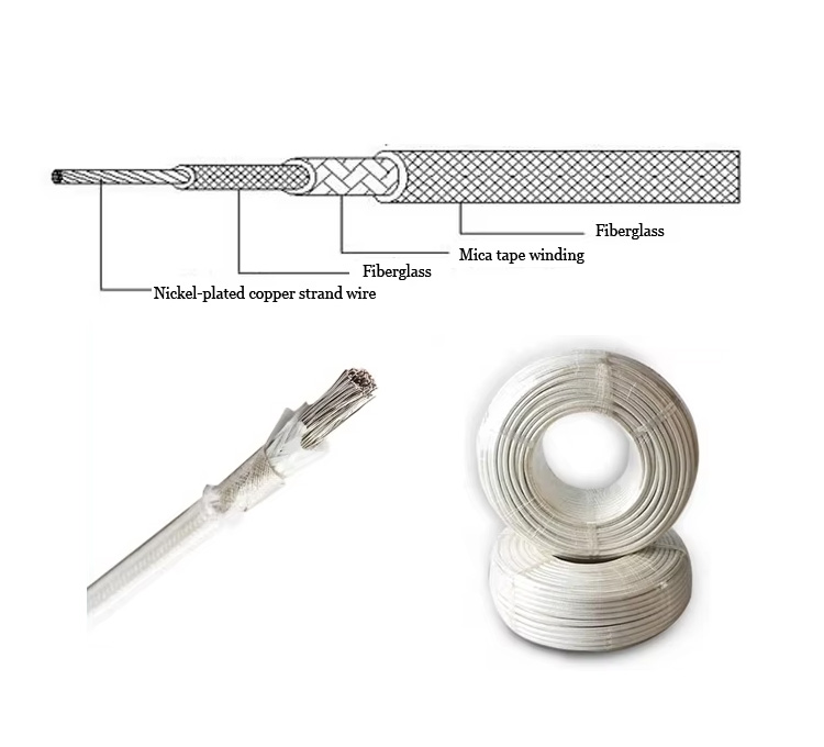 500°C Fire-Resistant Nickel Plated Copper Wire – Mica Tape Braid High Temp Cable-Picture1