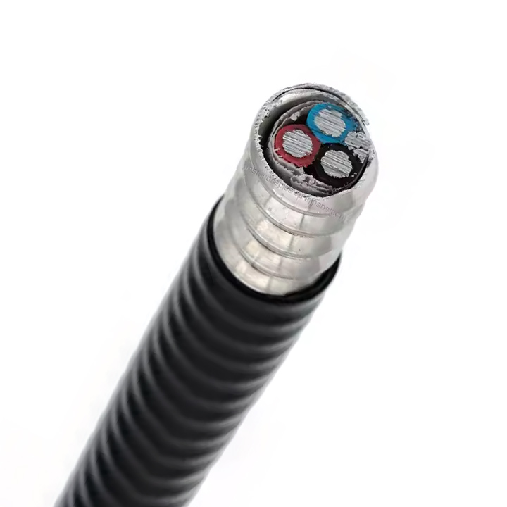 ACWU90 3/C #2 AWG + #6 AWG Ground Aluminum Armored Cable | 600V Wet/Dry | XLPE LSZH | CSA/UL Certified-Picture1