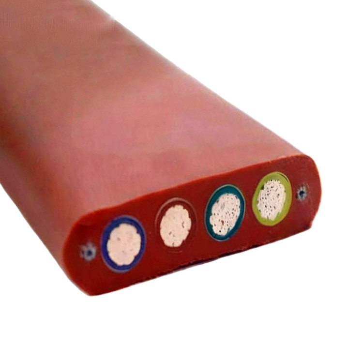 YGGBJ High-Temp Silicone Towed Flat Cable | 180°C Reinforced | Crane/Traction Applications